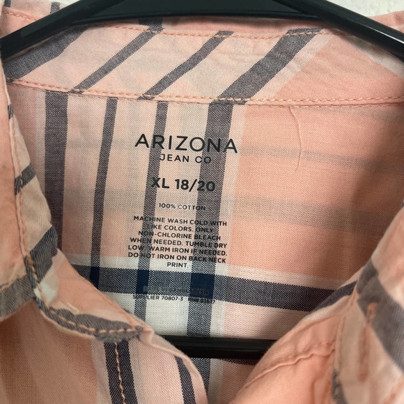 Arizona Button up checked shirt Youth Sz XL (18/20) NWT - Picture 7 of 7
